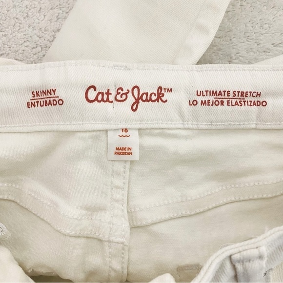 Cat & Jack Girls Skinny Ultimate Stretch White Jeans Sz 16 Adjustable Waist NWT - Picture 5 of 7